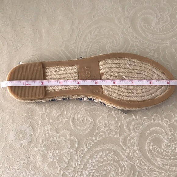 J Crew White and Navy Blue Striped Espadrilles - Picture 4 of 4
